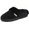 Dearfoams Women’s Claire Textured Knit Clog Slipper(Black)