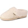 Dearfoams Women’s Claire Textured Knit Clog Slipper(Muslin)