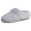 Dearfoams Women’s Claire Textured Knit Clog Slipper(Sleet)