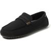Dearfoams Women’s Hazel-Lighweight Driving Loafer Machine Washable Comfortable Shoe(Black)