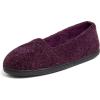 Dearfoams Women’s Rebecca Soft Memory Foam Lightweight House Shoes Cozy Loafer with Warm Lining and Wide Widths Slipper(Aubergine Chenille)