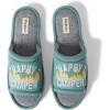 Dearfoams mens Matching Family Indoor/Outdoor Summer Camping Slide Slipper(Green)