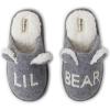 Dearfoams unisex-child Gifts for Kids Matching Christmas Holiday Lil Bear and Baby Bear(Light Grey Lil Bear)