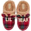 Dearfoams unisex-child Gifts for Kids Matching Christmas Holiday Lil Bear and Baby Bear(Red Tartan Plaid)