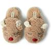 Dearfoams unisex-child Matching Family Holiday Christmas Reindeer & Turkey Scuff(Kids Reindeer)