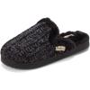 Dearfoams womens Dearfoams Women’s Memory Foam House Shoes Gifts for Her Paris Scuff Slipper(Black)