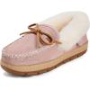 Dearfoams womens Genuine Australian Shearling Moccasin Slipper – Gladstone Indoor Outdoor House Shoe(Dusty Pink)