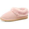 Fireside By Dearfoams Women’s Adelaide Slippers, Genuine Shearling Suede Scuff, Memory Foam Slip-in House Shoes(Pink)