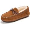 Fireside by Dearfoams mens Forster Genuine Shearling Moc With Stitching(Chestnut)