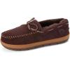 Fireside by Dearfoams mens Forster Genuine Shearling Moc With Stitching(Coffee)