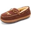 Fireside by Dearfoams mens Forster Genuine Shearling Moc With Stitching(Potting Soil)