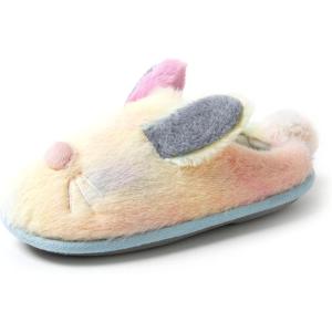 Dearfoams Easter Basket Stuffers Gifts for Kids Family Matching Fuzzy Bunny Slippers(Kids Bunny)