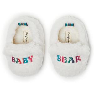 Dearfoams Matching Family Toddler Lil Bear and Baby Bear Retired Colors Slipper(Baby Bear White)