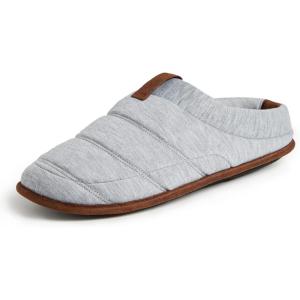 Dearfoams Men’s Ashton Quilted Memory Foam Jersey Clog Slipper(Light Heather Grey)