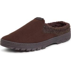 Dearfoams Men’s Breathable Perforted Microsuede Clog Slipper(Coffee)