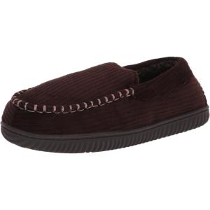 Dearfoams Men’s Cordurory Moccasin Slip-On Loafer(Coffee)