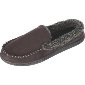 Dearfoams Men’s Microfiber Suede Moc With Memory Foam Moccasin(Coffee)