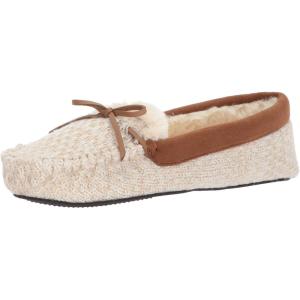 Dearfoams Unisex-Adult Mixed Material Moccasin Women’s(Oatmeal Heather)