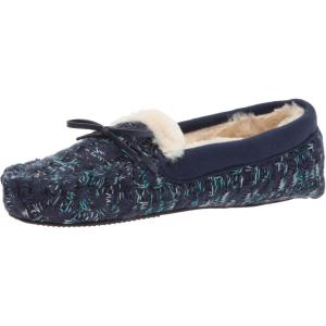 Dearfoams Unisex-Adult Mixed Material Moccasin Women’s(Peacoat)