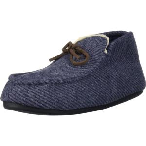 Dearfoams Unisex-Child Df Kids Toddlers Bootie with Tie Slipper(Peacoat)