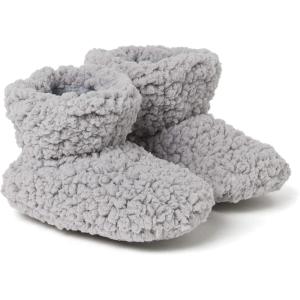 Dearfoams Unisex-Child Harley faux sherpa Bootie Slipper(Sleet)