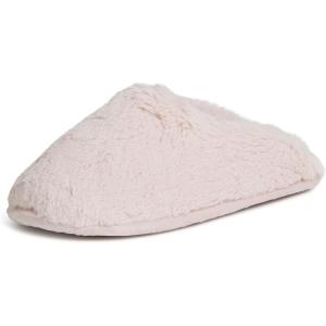 Dearfoams Women’s Bailey Plush Furry Scuff Slipper(Dusty Pink)