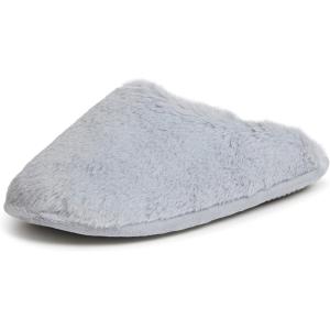 Dearfoams Women’s Bailey Plush Furry Scuff Slipper(Sleet)