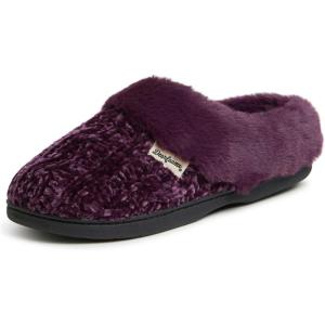 Dearfoams Women’s Claire Textured Knit Clog Slipper(Aubergine)
