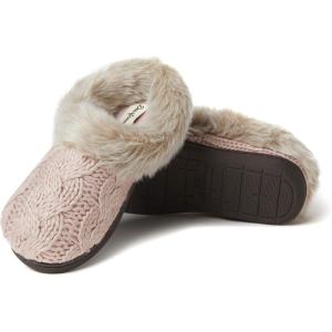 Dearfoams Women’s Claire Textured Knit Clog Slipper(Dark Pale Mauve)