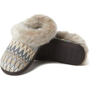 Dearfoams Women’s Claire Textured Knit Clog Slipper(Grey Multi)
