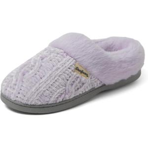 Dearfoams Women’s Claire Textured Knit Clog Slipper(Light Purple)