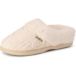 Dearfoams Women’s Claire Textured Knit Clog Slipper(Muslin)