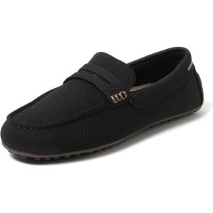Dearfoams Women’s Hazel-Lighweight Driving Loafer Machine Washable Comfortable Shoe(Black)