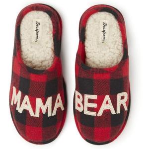 Dearfoams Women’s Mama Bear Matching Family Gifts for Mom Clog(Buffalo Plaid)