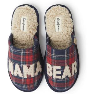 Dearfoams Women’s Mama Bear Matching Family Gifts for Mom Clog(Navy Plaid)