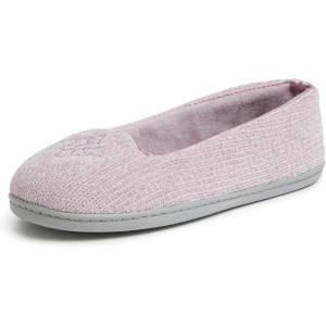 Dearfoams Women’s Rebecca Soft Memory Foam Lightweight House Shoes Cozy Loafer with Warm Lining and Wide Widths Slipper(Frosted Plum)