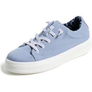 Dearfoams Womens Shoes – Mabel Lightweight Comfortable Easy Slip on Sneaker with Arch Support(Eventide)