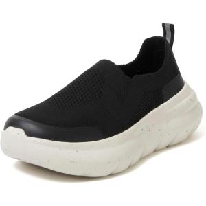 Dearfoams Women’s Slip On Lightweight Casual Energy Return Crimson Sneaker(Black Knit)