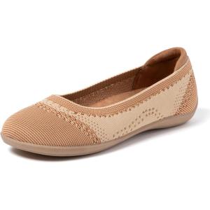 Dearfoams Womens Womens Fashion Casual Comfortable Slip on Misty Ballet Flats(Nude)