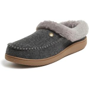 Dearfoams mens Baro Indoor Outdoor House Shoe Memeory Foam Clog(Dark Heather Grey)