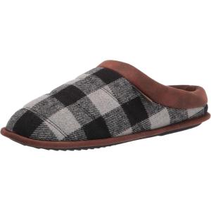 Dearfoams mens Breathable Memory Foam Asher Clog House Shoe(Grey Plaid)