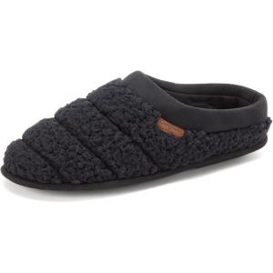 Dearfoams mens Breathable Memory Foam Asher Clog House Shoe(Solid Black)