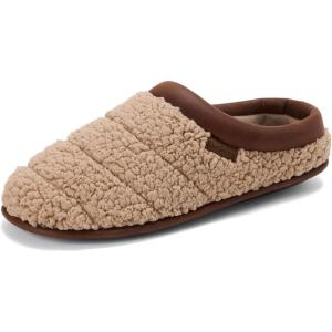 Dearfoams mens Breathable Memory Foam Asher Clog House Shoe(Tan)