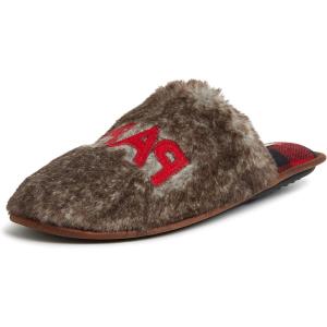 Dearfoams mens Gifts for Dad Funny Fathers Day Papa Bear Slipper(Brown Frost)