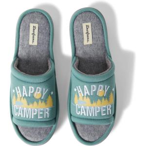 Dearfoams mens Matching Family Indoor/Outdoor Summer Camping Slide Slipper(Green)