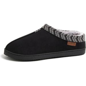 Dearfoams mens Warner Indoor/Outdoor Memory Foam Comfort Clog(Black)