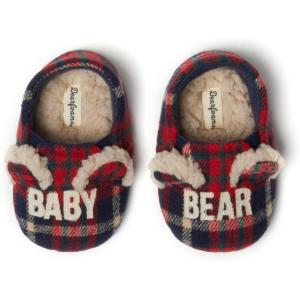 Dearfoams unisex-baby Gifts for Kids Matching Christmas Holiday Lil Bear and Baby Bear(Baby Bear Peacoat)