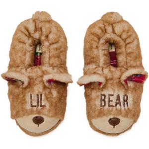Dearfoams unisex-child Gifts for Kids Matching Christmas Holiday Lil Bear and Baby Bear(Furry Teddy)