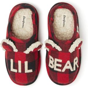 Dearfoams unisex-child Gifts for Kids Matching Christmas Holiday Lil Bear and Baby Bear(Lil Bear Buffalo Plaid)