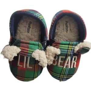 Dearfoams unisex-child Plaid With Bear Ears(Multi)